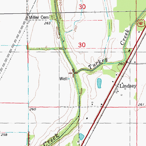 Topographic Map of Turkey Creek, AR