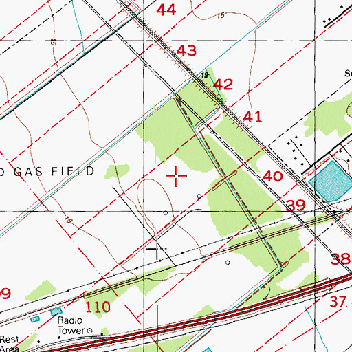 Topographic Map of Rosedale Oil and Gas Field, LA