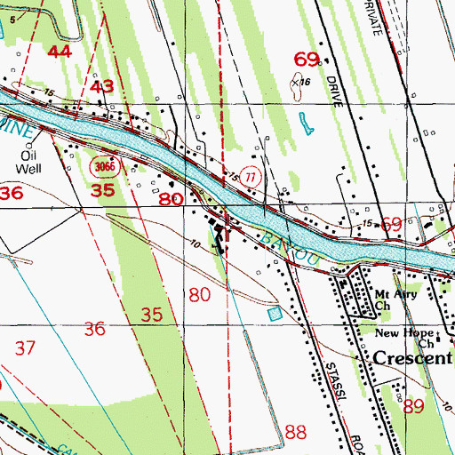 Topographic Map of Saint Ann Church, LA