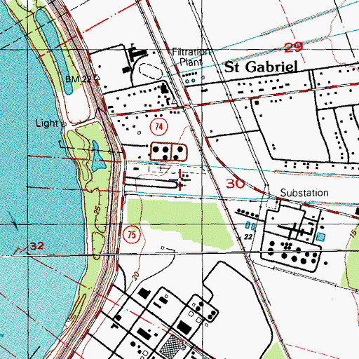 Topographic Map of Saint Gabriel Roman Catholic Church, LA