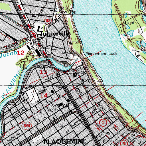 Topographic Map of Saint John the Evangelist Catholic Church, LA