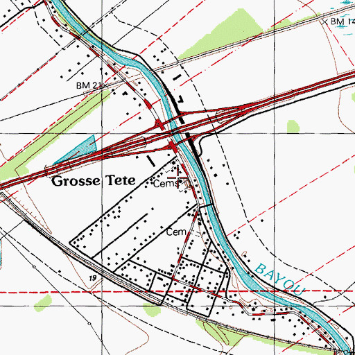 Topographic Map of Saint Josephs Catholic Church, LA