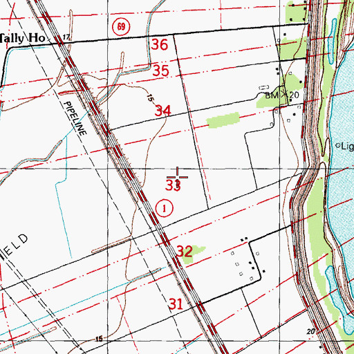 Topographic Map of Saint Mary Plantation (historical), LA