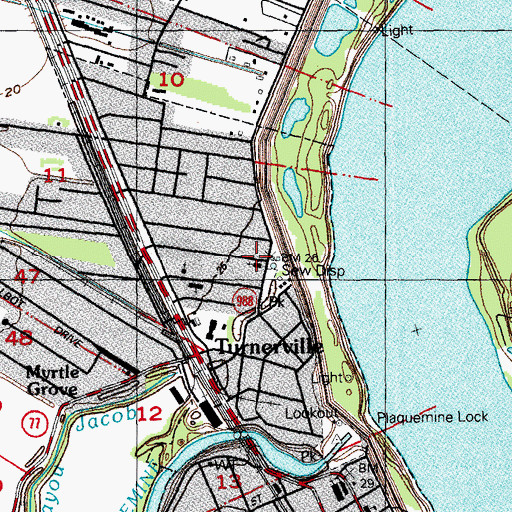 Topographic Map of Saint Matthew Baptist Church, LA