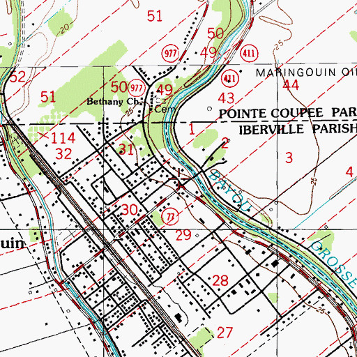 Topographic Map of Tanglewood Plantation (historical), LA