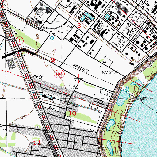 Topographic Map of Union Plantation (historical), LA