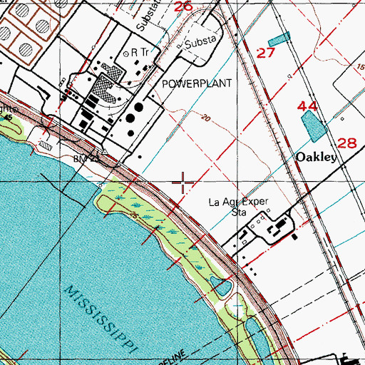 Topographic Map of Willow Glen Plantation (historical), LA