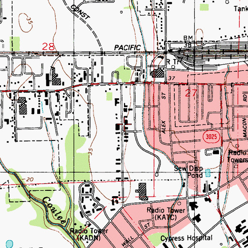 Topographic Map of Abba Christian Training Church, LA
