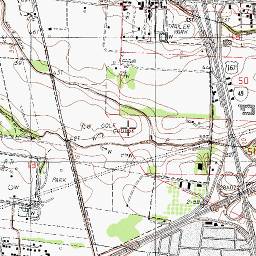 Topographic Map of Acadian Hills Country Club, LA