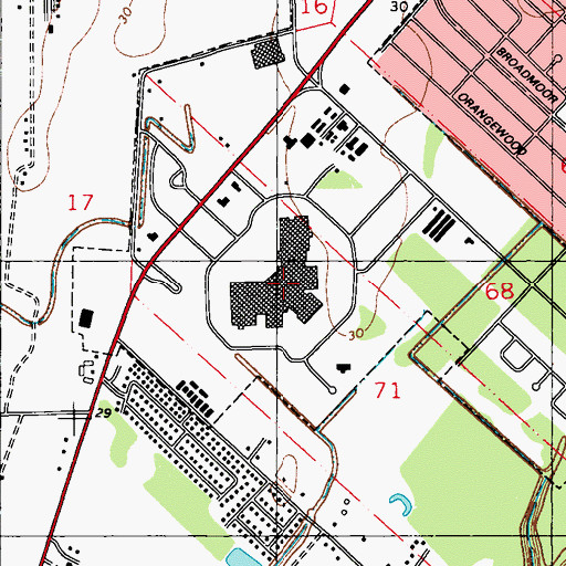 Topographic Map of Acadiana Mall Shopping Center, LA
