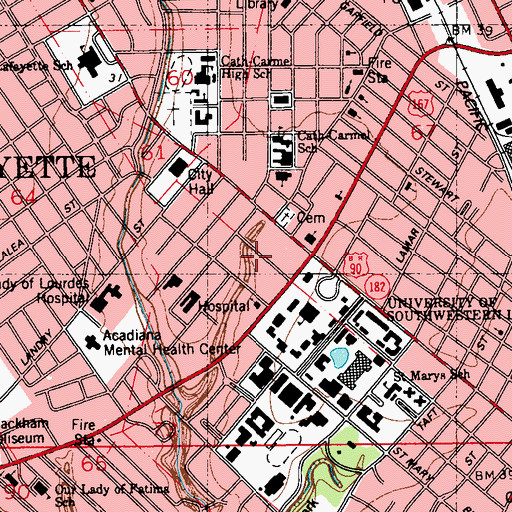 Topographic Map of Arbolada Addition, LA