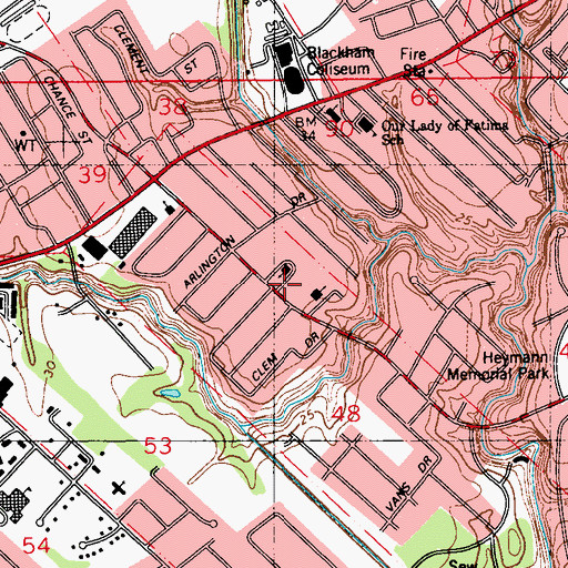 Topographic Map of Assembly Christian School (historical), LA