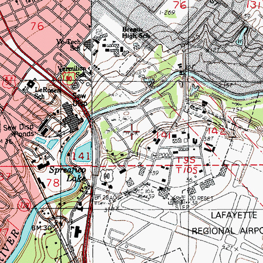 Topographic Map of Beavers Park, LA