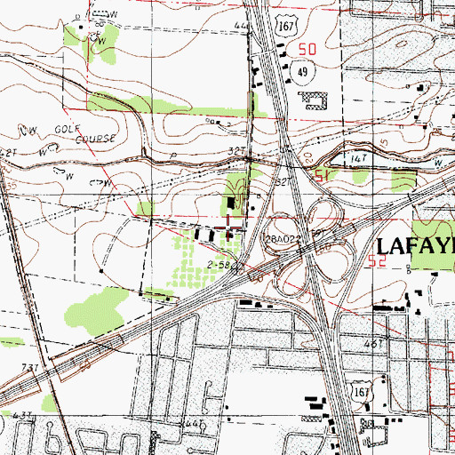 Topographic Map of Bethel Assembly of God Cross Roads Cathedral, LA