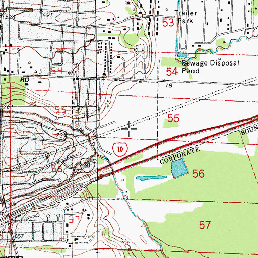 Topographic Map of Brown Memorial Park, LA