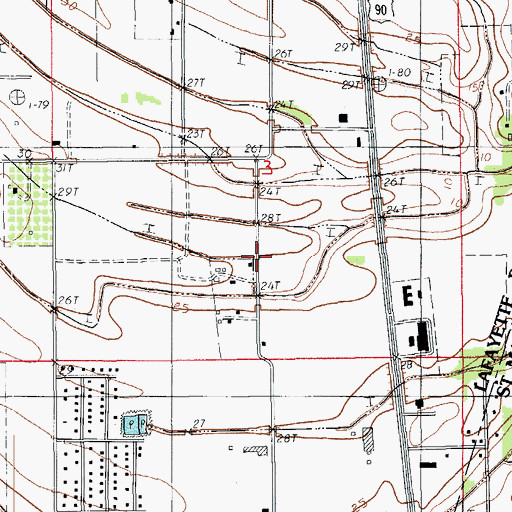 Topographic Map of Cade Gas Field, LA
