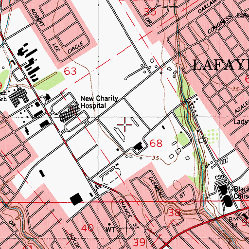 Topographic Map of Cajun Field, LA