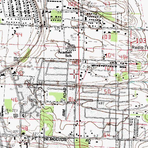 Topographic Map of Calvary Baptist Church, LA