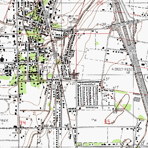 Topographic Map of Carencro Heights Elementary School, LA