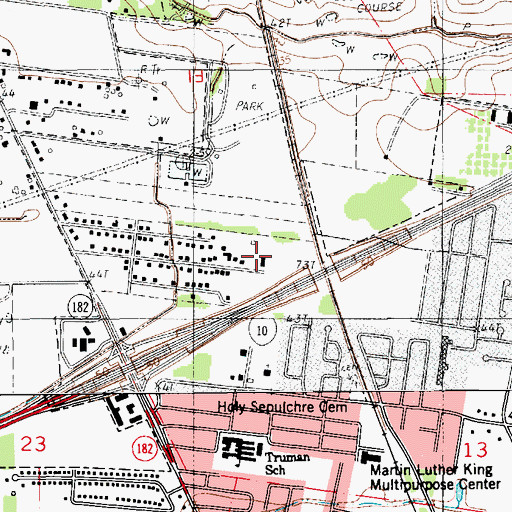 Topographic Map of Christ Gospel Church, LA