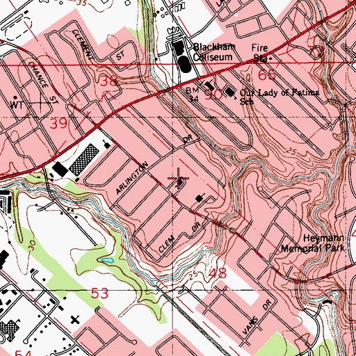 Topographic Map of Church of Christ, LA