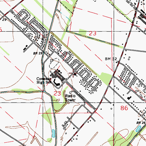 Topographic Map of The Church of Jesus Christ of Latter Day Saints, LA