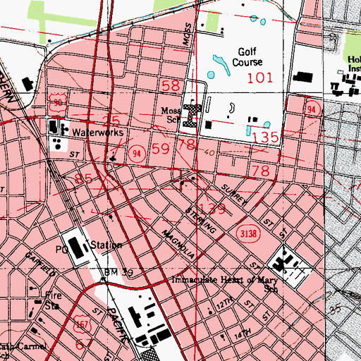 Topographic Map of Davidson Memorial United Methodist Church, LA