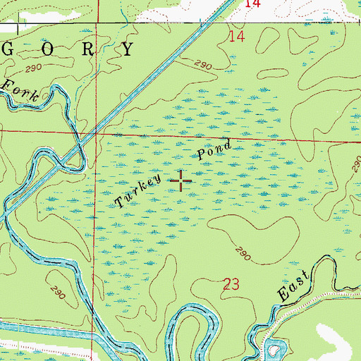 Topographic Map of Turkey Pond, AR