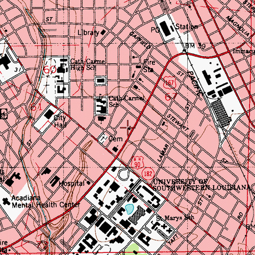 Topographic Map of Episcopal Church of the Ascension, LA