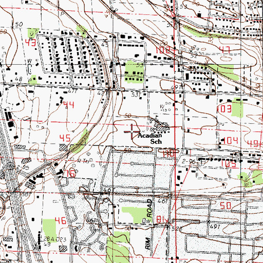 Topographic Map of Evangeline Elementary School, LA