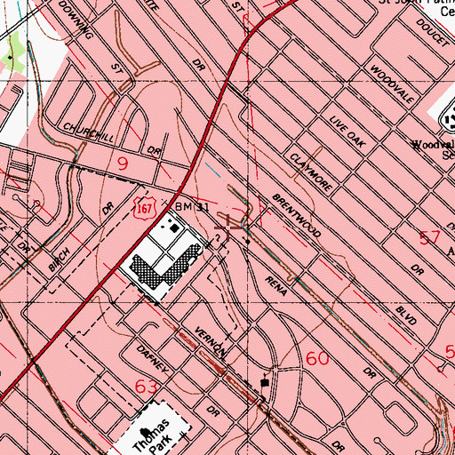 Topographic Map of Faith Temple Church, LA