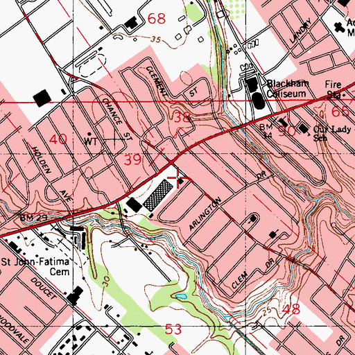 Topographic Map of First Church of Christ Scientist, LA