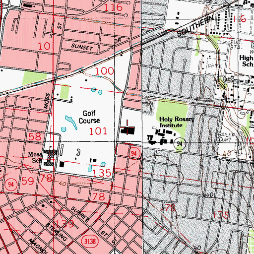 Topographic Map of Galeries Lafayette Shopping Center, LA