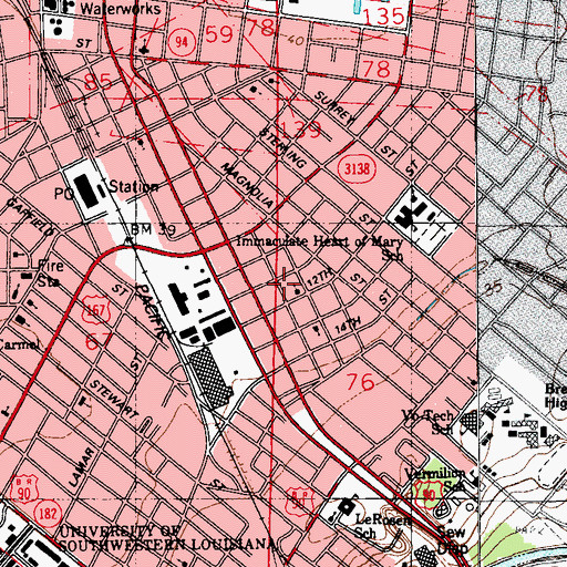 Topographic Map of Gethsemane Christian Academy, LA
