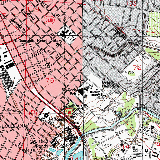 Topographic Map of Good Hope Baptist Church, LA