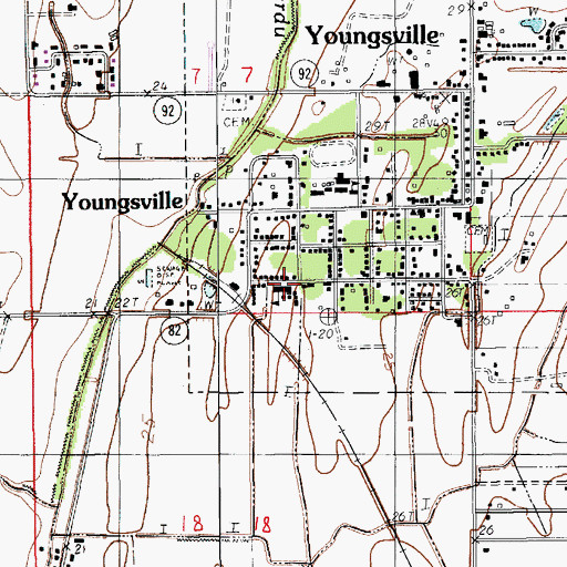 Topographic Map of Green T Lindon Elementary School, LA