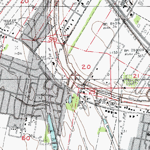 Topographic Map of Grenovillieres Lake (historical), LA