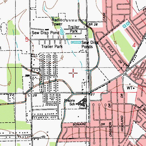 Topographic Map of Lafayette General Southwest Hospital, LA