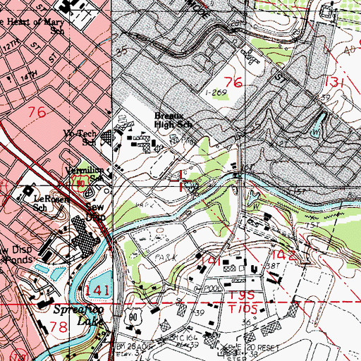 Topographic Map of Henry Heymann Park, LA