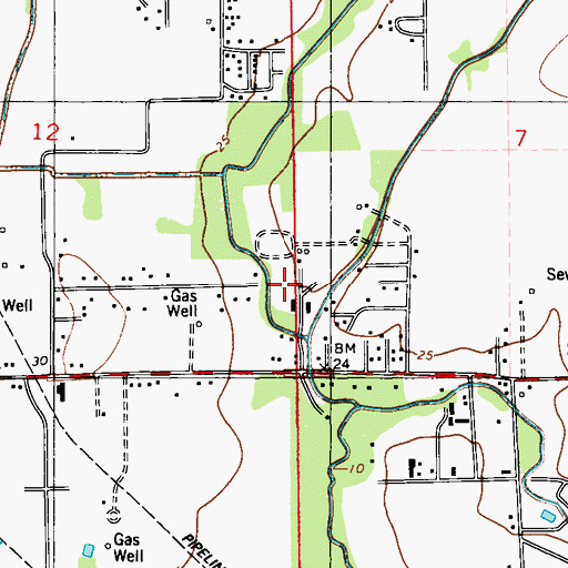 Topographic Map of Judice Gas Field, LA