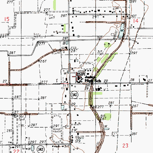 Topographic Map of Judice Middle School, LA