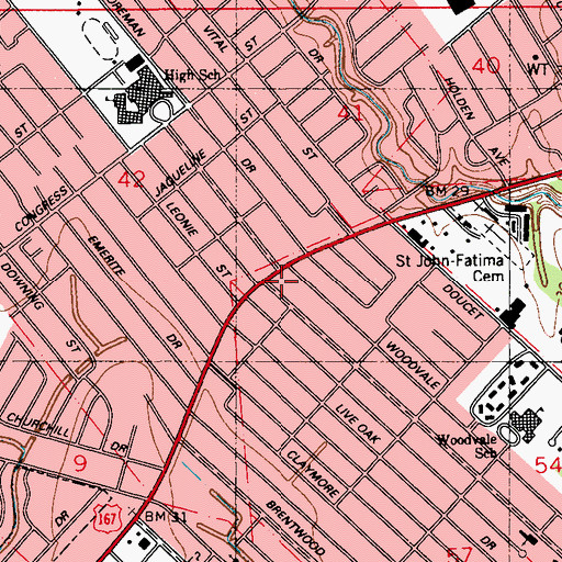 Topographic Map of La Promenade Shopping Center, LA