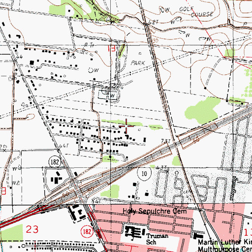 Topographic Map of Lafayette Christian Academy School, LA