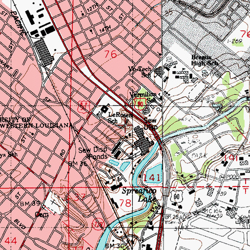 Topographic Map of Lil Woods Park, LA