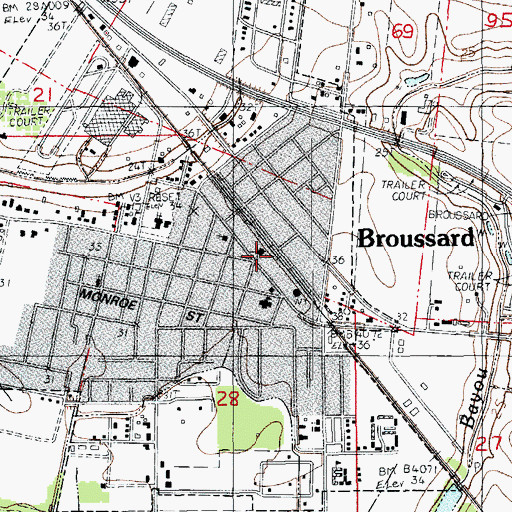 Topographic Map of Main Street Historic District, LA