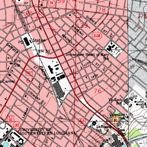 Topographic Map of Mallalieu United Methodist Church, LA
