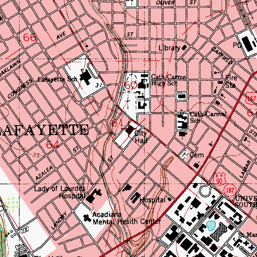 Topographic Map of Monastery of Mary Mother of Grace (historical), LA