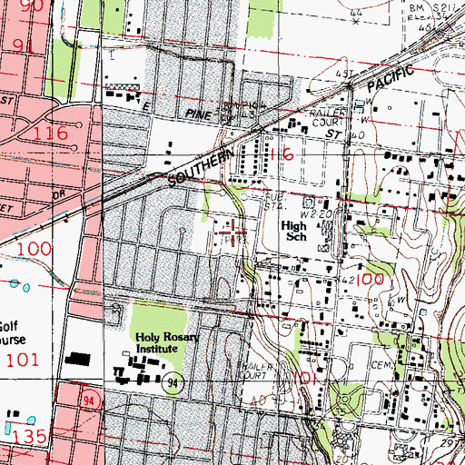 Topographic Map of Mouton Park, LA
