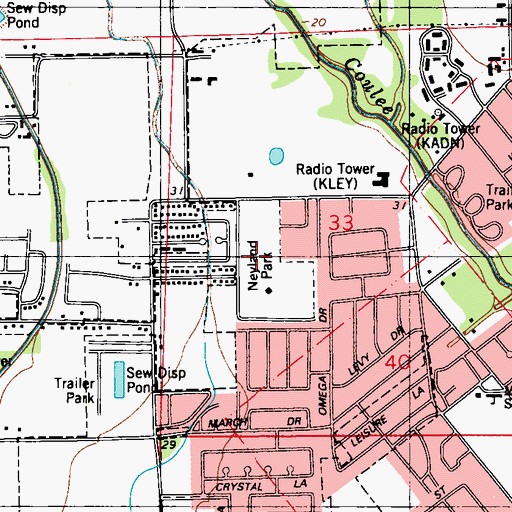 Topographic Map of Neyland Park, LA