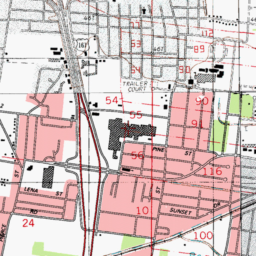 Topographic Map of Northgate Mall Shopping Center, LA